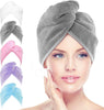 Microfiber Hair Towel Wrap, 2-Pack Super Absorbent Quick Dry Turbans for All Hair Types