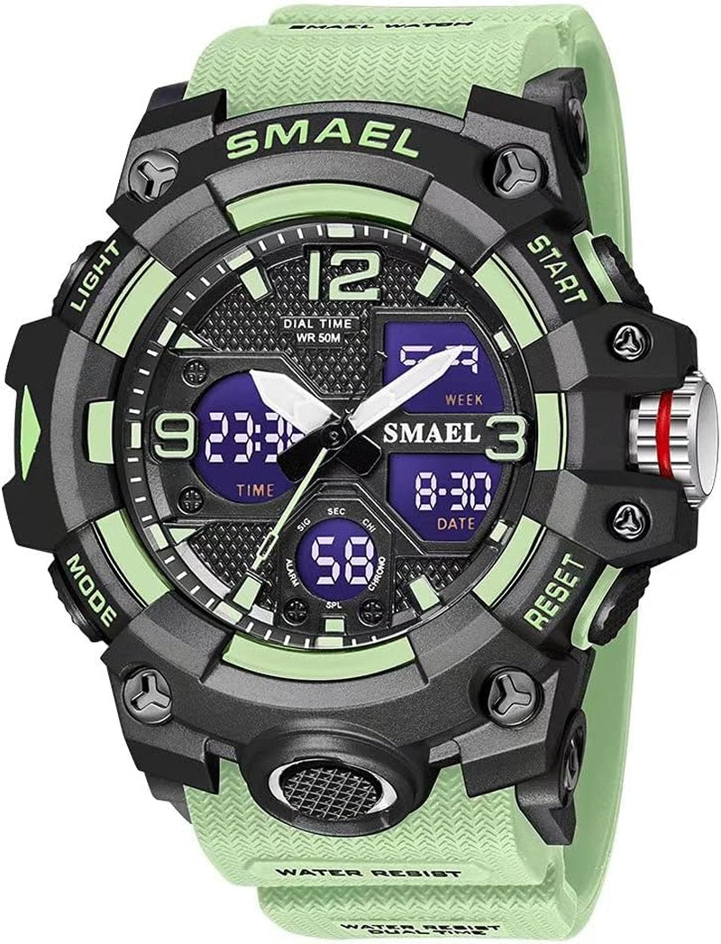 Men's Waterproof Sports Wrist Watch with Date & Multi Function LED Alarm Stopwatch