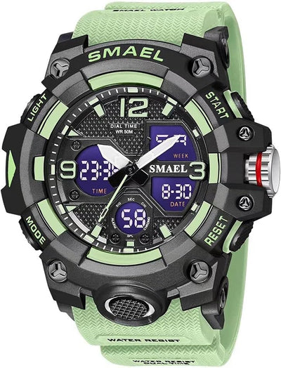 Men's Waterproof Sports Wrist Watch with Date & Multi Function LED Alarm Stopwatch