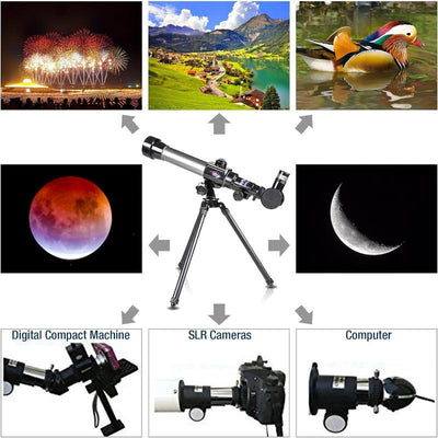 Beginner Telescope - Includes Tripod Stand and 20x, 30x, 40x Eyepieces