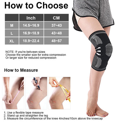 2 Pack Compression Knee Brace Sleeve with Side Stabilizers & Patella Gel Pad