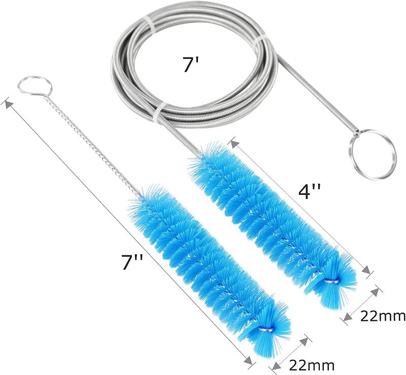 Tube Cleaning Brush - 7ft Flexible & 7in Stainless Steel Bristle Brush for 22mm Tubing for CPAP