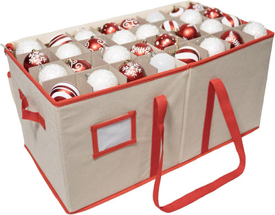 Large Christmas Ornament Storage Container Box with Zipper Closure