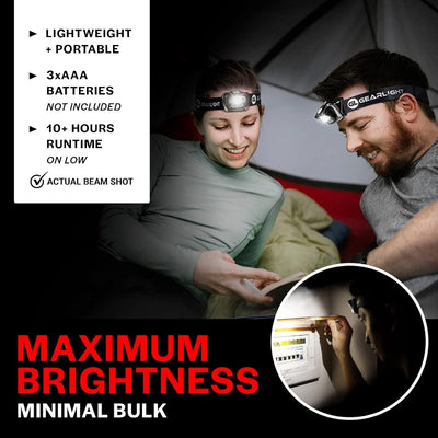 2-Pack LED Headlamp, Adjustable Headband with 7 Modes