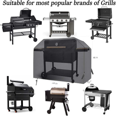 58 Inch BBQ Grill Cover - Waterproof Heavy-Duty Cover for 3-5 Burner Barbecue Grill