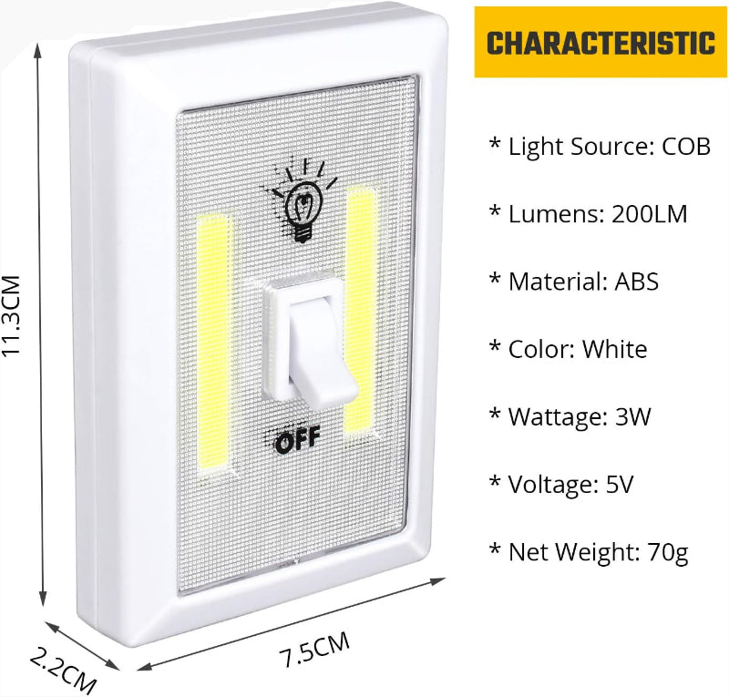 4-Pack Battery Operated Tap Lights, Stick-On Closet Lights for Cabinets