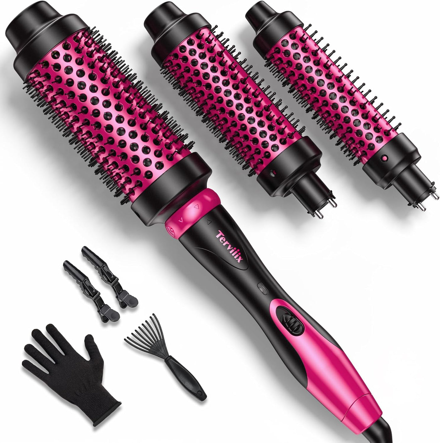 3-in-1 Thermal Brush Set - Create Perfect Blowout Looks, One Temp 392℉ for Thin to Medium Hair