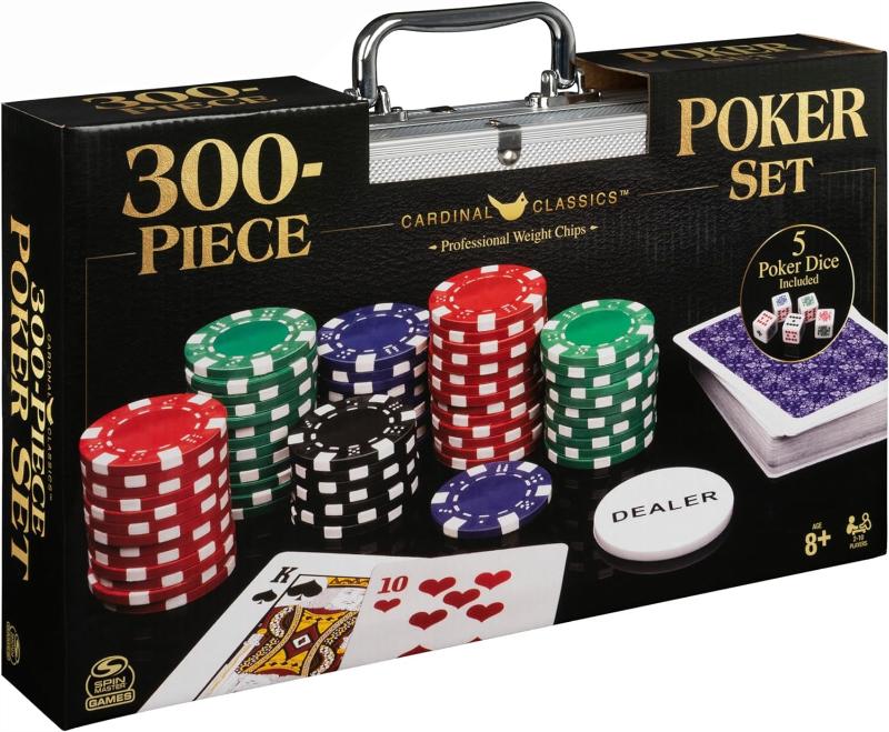 300-Piece Poker Set with Aluminum Carrying Case & Professional Weight Chips & Poker Dice