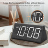 Wooden Digital Alarm Clock with USB Port, Loud Alarm, Dimmer, and Snooze Function