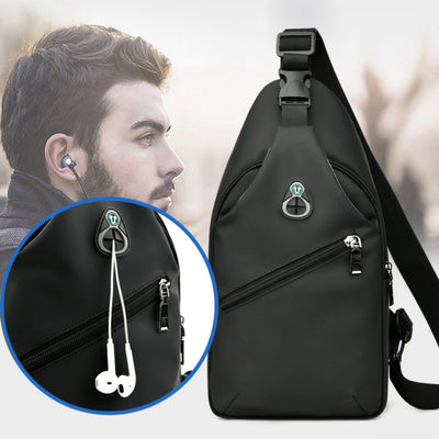 Sling Chest Backpack with USB Cable