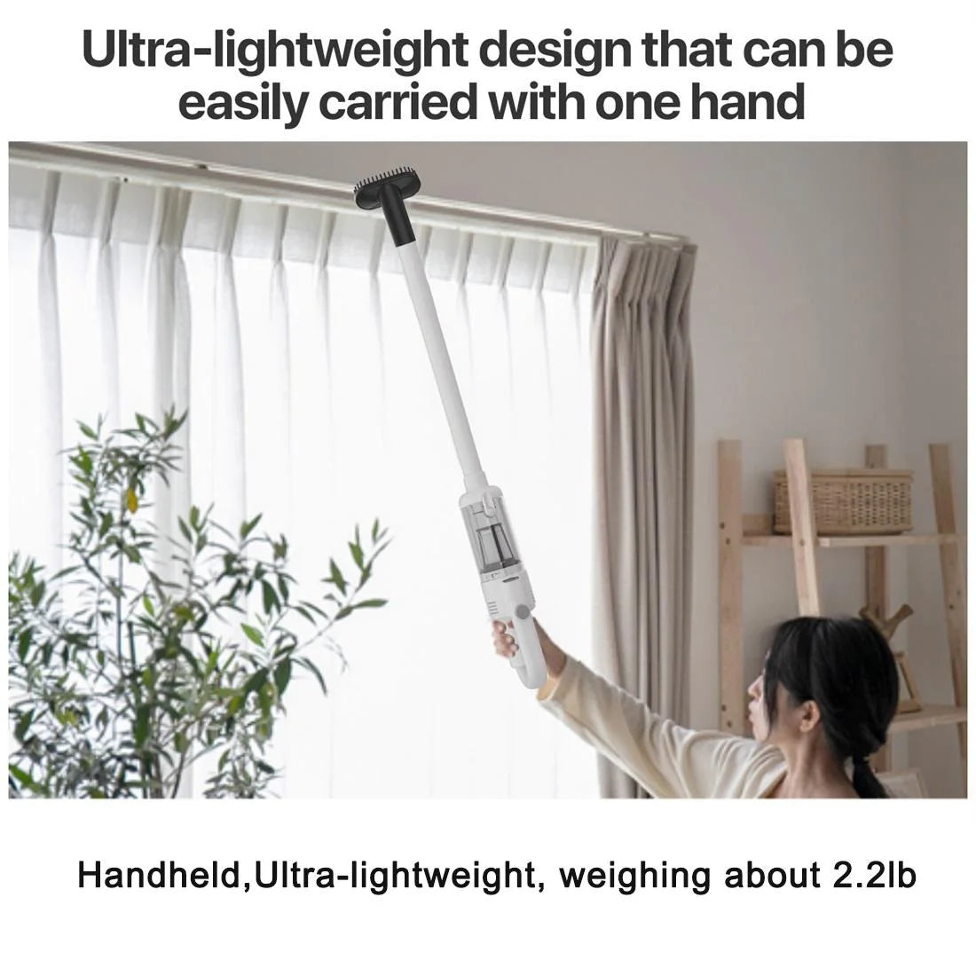 5 in 1 Cordless Stick Vacuum, Cordless Light-Duty Vacuum Cleaner Ultra Lightweight 35 Mins Runtime