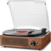 Vinyl Record Player Vintage Turntable for Vinyl Records with Speakers Belt-Driven Turntables Supports 3-Speeds, Bluetooth Wireless Playback