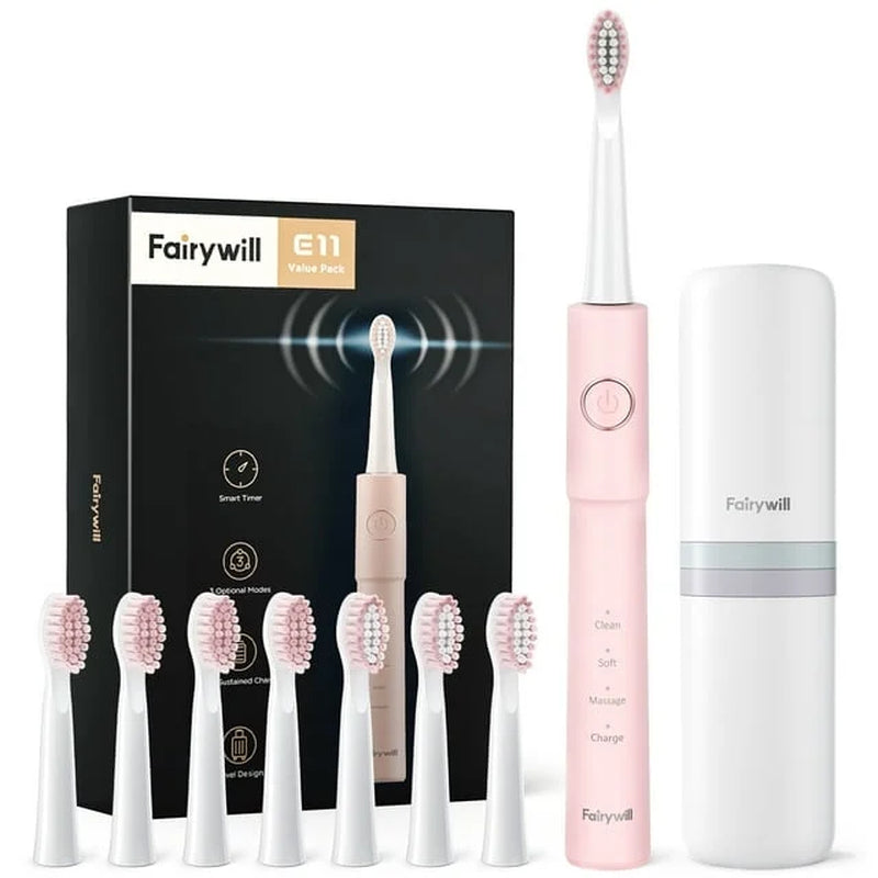 Ultrasonic Electric Toothbrush - Rechargeable Whitening Sonic Toothbrush with 8 Brush Heads 