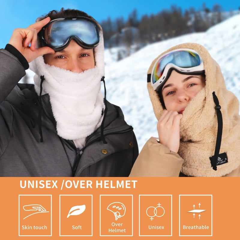 Velvet Balaclava Winter Face Mask, Fleece & Wind-Resistant