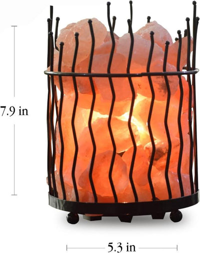  Himalayan Salt Basket Lamp - Amber Glow