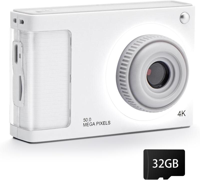 1080P Kids Digital Camera with 32GB Card, 48MP 8X Zoom Digital Point and Shoot Camera