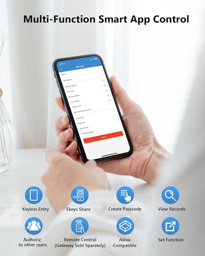 WiFi Smart Lock with Keyless Entry, App Control, Touchscreen Keypad, Auto Lock