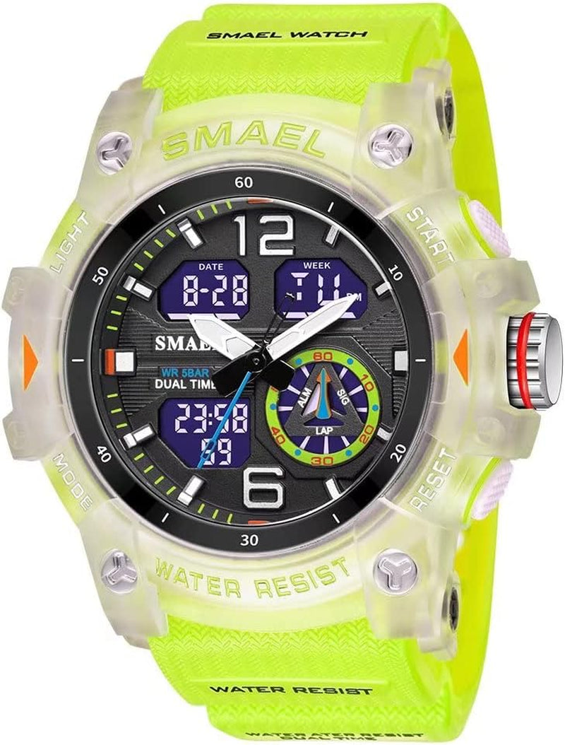 Men's Waterproof Sports Wrist Watch with Date & Multi Function LED Alarm Stopwatch