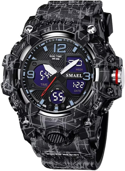 Men's Waterproof Sports Wrist Watch with Date & Multi Function LED Alarm Stopwatch