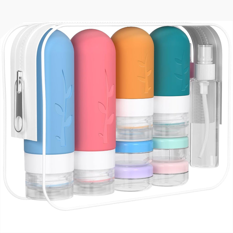 Miri - 16-Pack TSA Approved Travel Bottles Set - Leak-Proof Silicone Containers