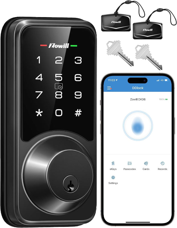 WiFi Smart Lock with Keyless Entry, App Control, Touchscreen Keypad, Auto Lock