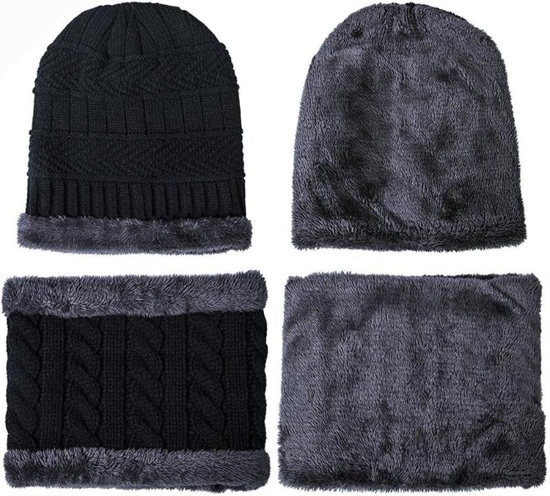  Unisex Warm Winter Beanie Hat & Scarf Set