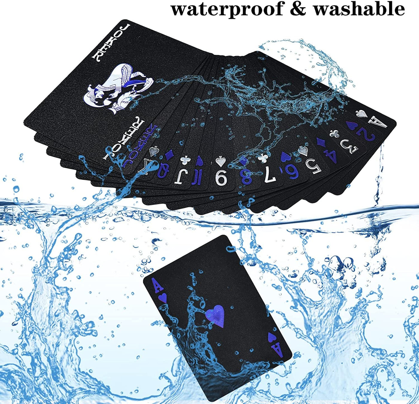 Waterproof Poker Cards with Box Suitable for Pool, Beach, Camping, Party, Family or Friend Card Games