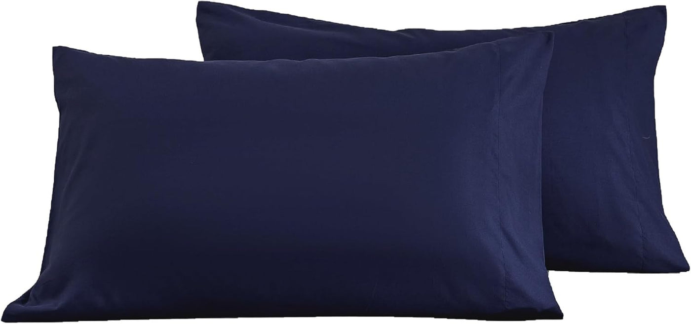 2 Pack Microfiber Queen Pillowcases - Super Soft Envelope Closure - Wrinkle, Fade and Stain Resistant