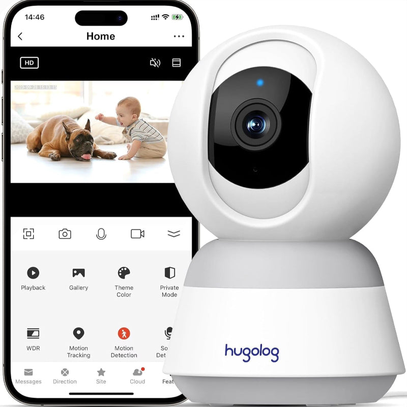 Security Camera with Auto-Focus & Smart Motion Tracking - Indoor Pan/Tilt 