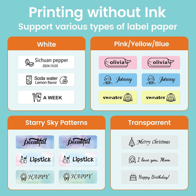 Label Maker with Multiple Templates & Tape for Organizing Storage, Portable Rechargeable Label Printer