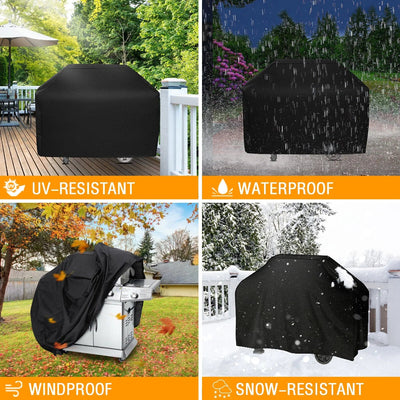 58 Inch BBQ Grill Cover - Waterproof Heavy-Duty Cover for 3-5 Burner Barbecue Grill