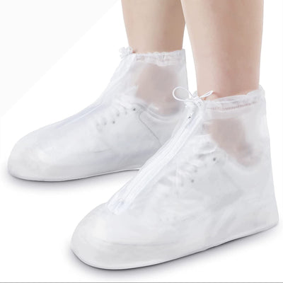 2 Pairs Waterproof Shoe Covers, Non-Slip Reusable High-Top Protectors 