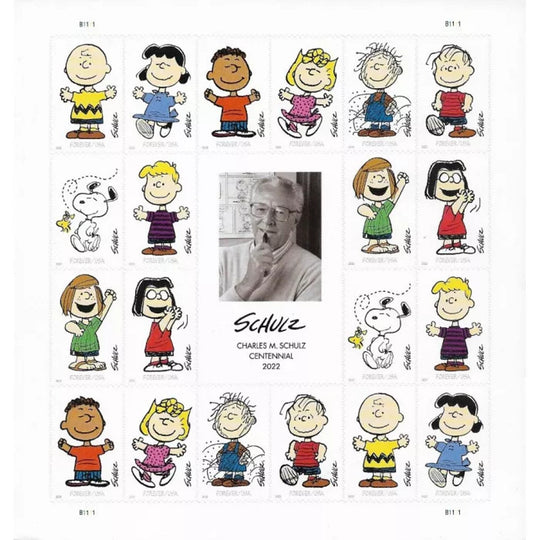 USPS Charles Schulz "Peanuts" Forever Stamps -Sheet of 20 Postage Stamps