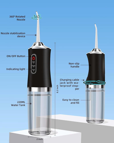 Water Dental Flosser - 4 Jets 3 Modes Portable Cordless Water Flosser - Rechargeable