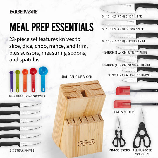 23 Piece Stainless Steel Cutlery and Utensil Set - Never Needs Sharpening Dishwasher Safe