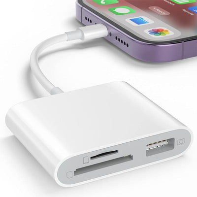 SD Card Reader for iPhone and iPad USB Adapter Plug and Play