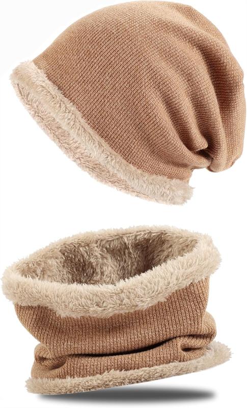  Unisex Warm Winter Beanie Hat & Scarf Set