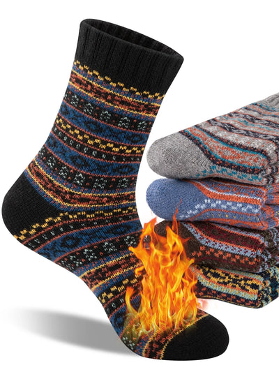 Men's 5 Pair Set of Wool Crew Socks