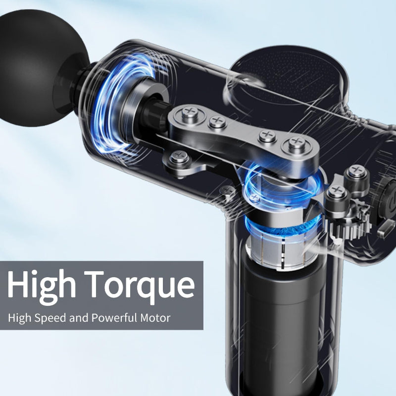 Portable Deep Tissue Massage Gun with Silent Motor and 4 Heads