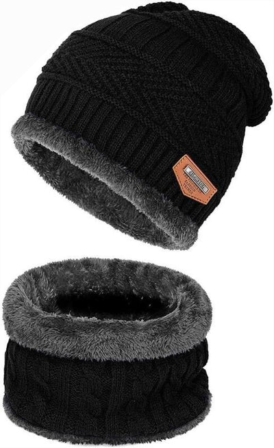  Unisex Warm Winter Beanie Hat & Scarf Set