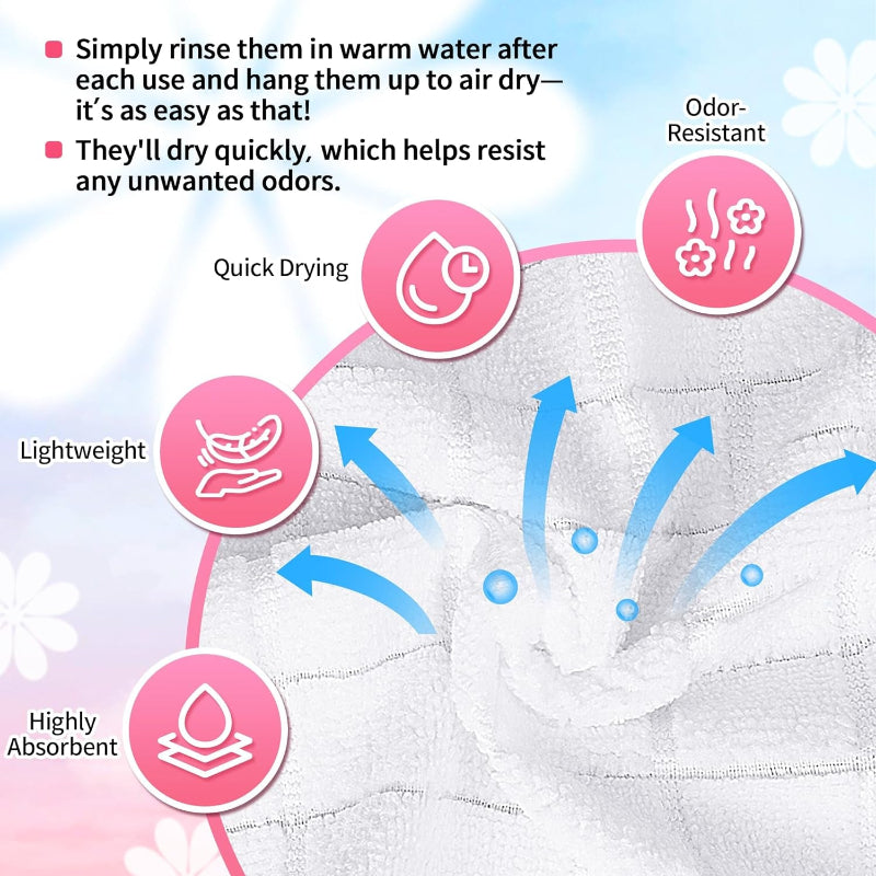 Multi-Pack White Fingertip Washcloths, Soft Lint Free Quick Dry Absorbent Reusable