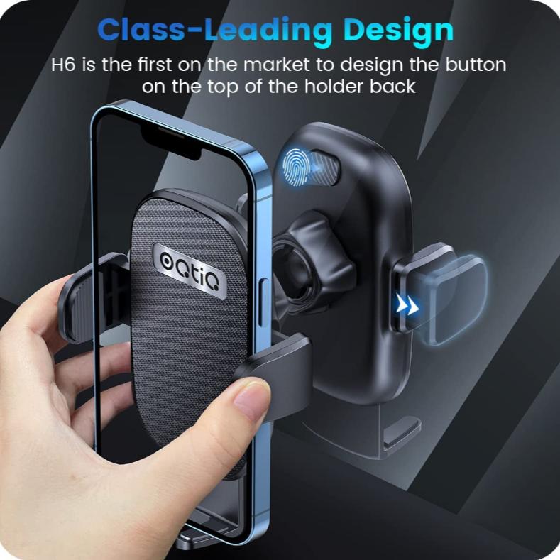 Auto Dashboard Cell Phone Holder with Windshield Mount - Strong Suction Cup - 360° Mobile Phone Holder