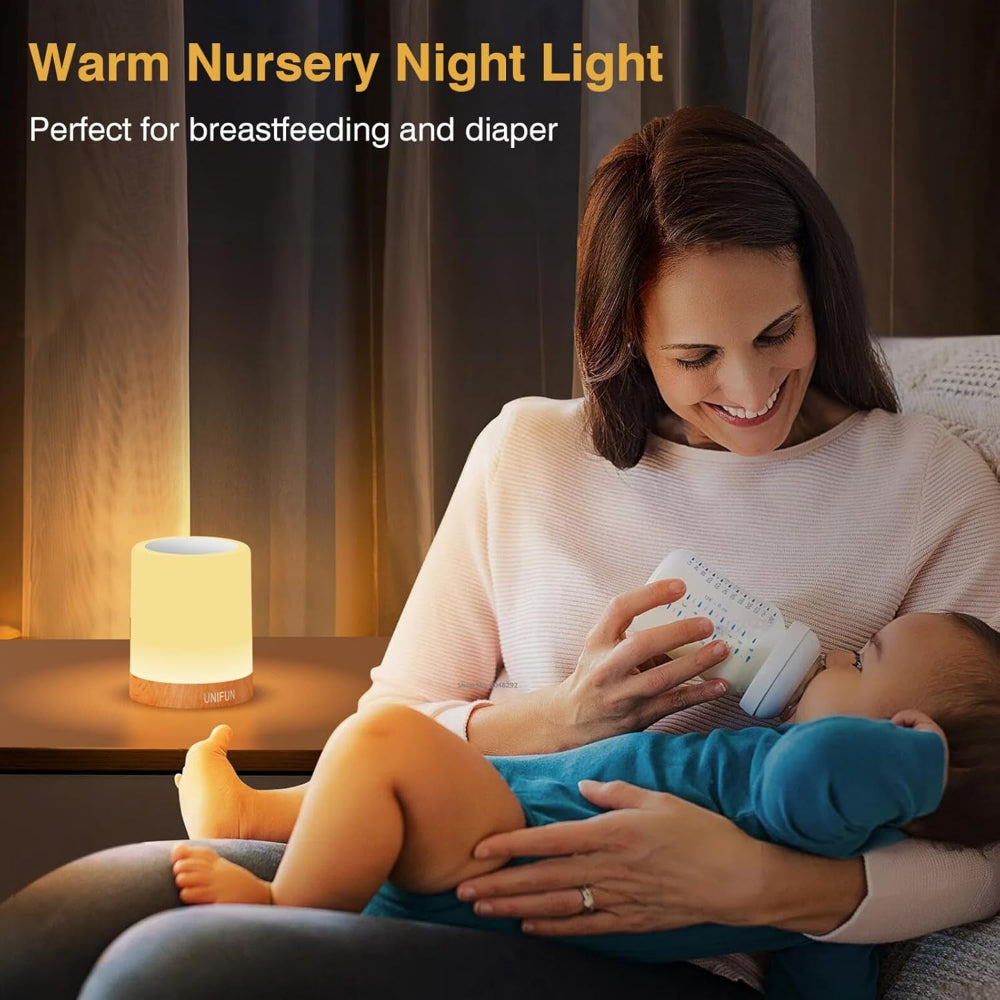 Rechargeable Dimmable Night Light Touch Lamp with Warm White Light & Color Changing RGB