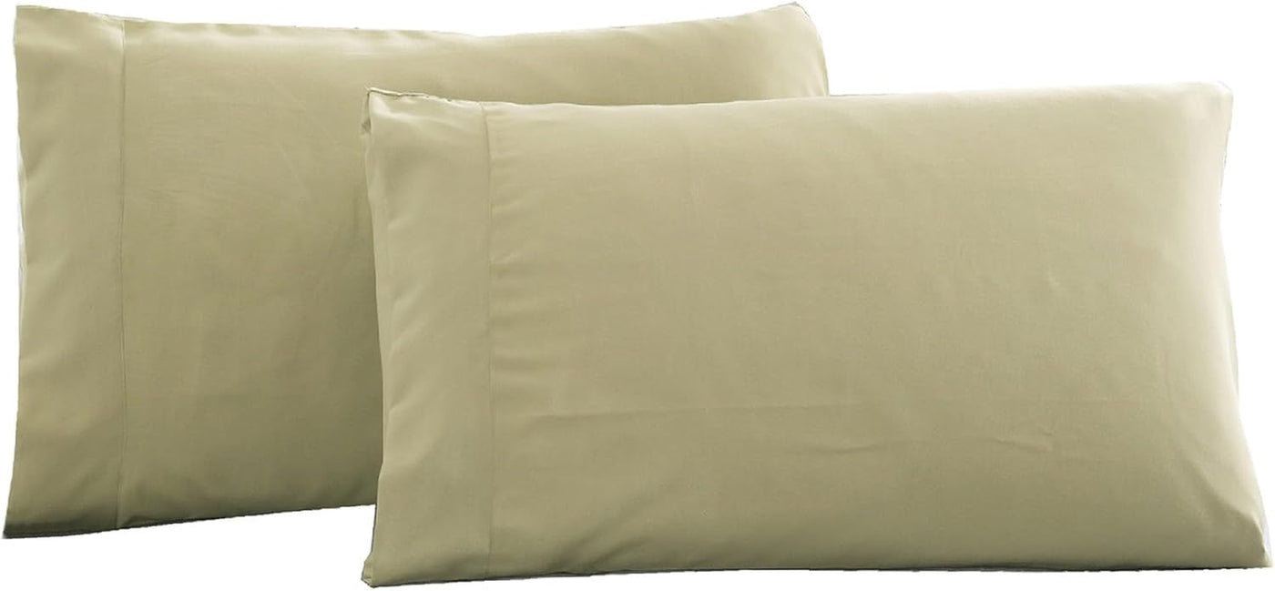 2 Pack Microfiber Queen Pillowcases - Super Soft Envelope Closure - Wrinkle, Fade and Stain Resistant