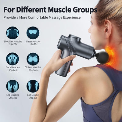 Portable Deep Tissue Massage Gun with Silent Motor and 4 Heads