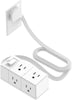 Ultra Flat Plug Power Strip, 5Ft Flat Extension Cord with 6 Outlets Extender, ETL Listed