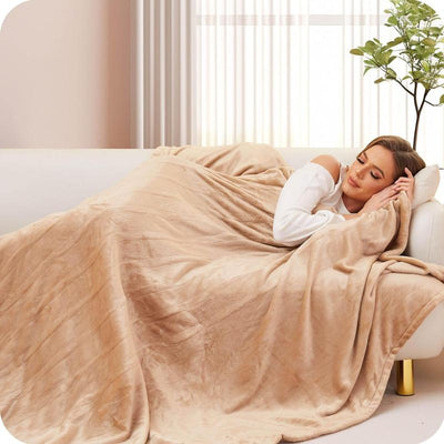 Heated Electric Throw Blanket, Cozy Flannel Heating Blanket with 4 Heat Levels 