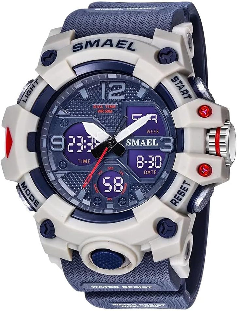 Men's Waterproof Sports Wrist Watch with Date & Multi Function LED Alarm Stopwatch