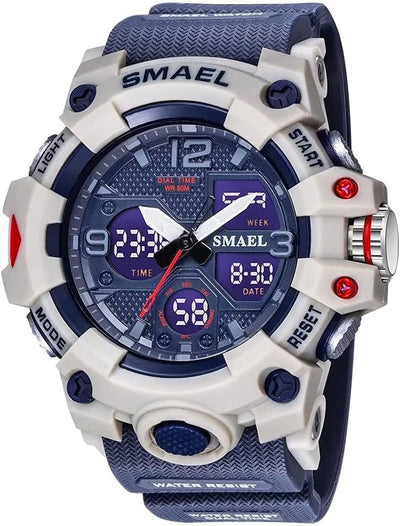 Men's Waterproof Sports Wrist Watch with Date & Multi Function LED Alarm Stopwatch