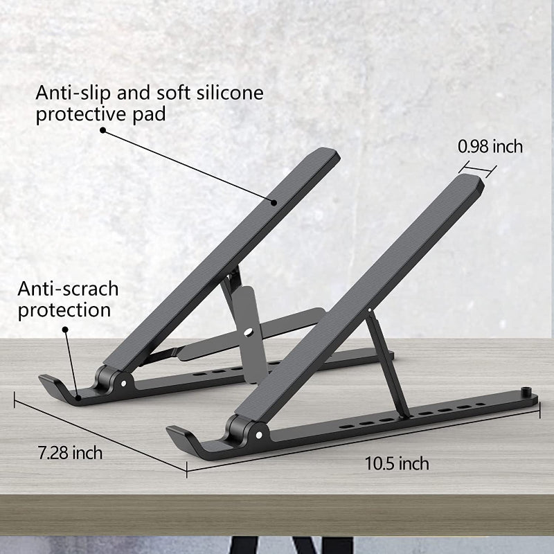 Adjustable Laptop Stand for Desk, Foldable Ventilated Holder for 10-15.6" Laptops